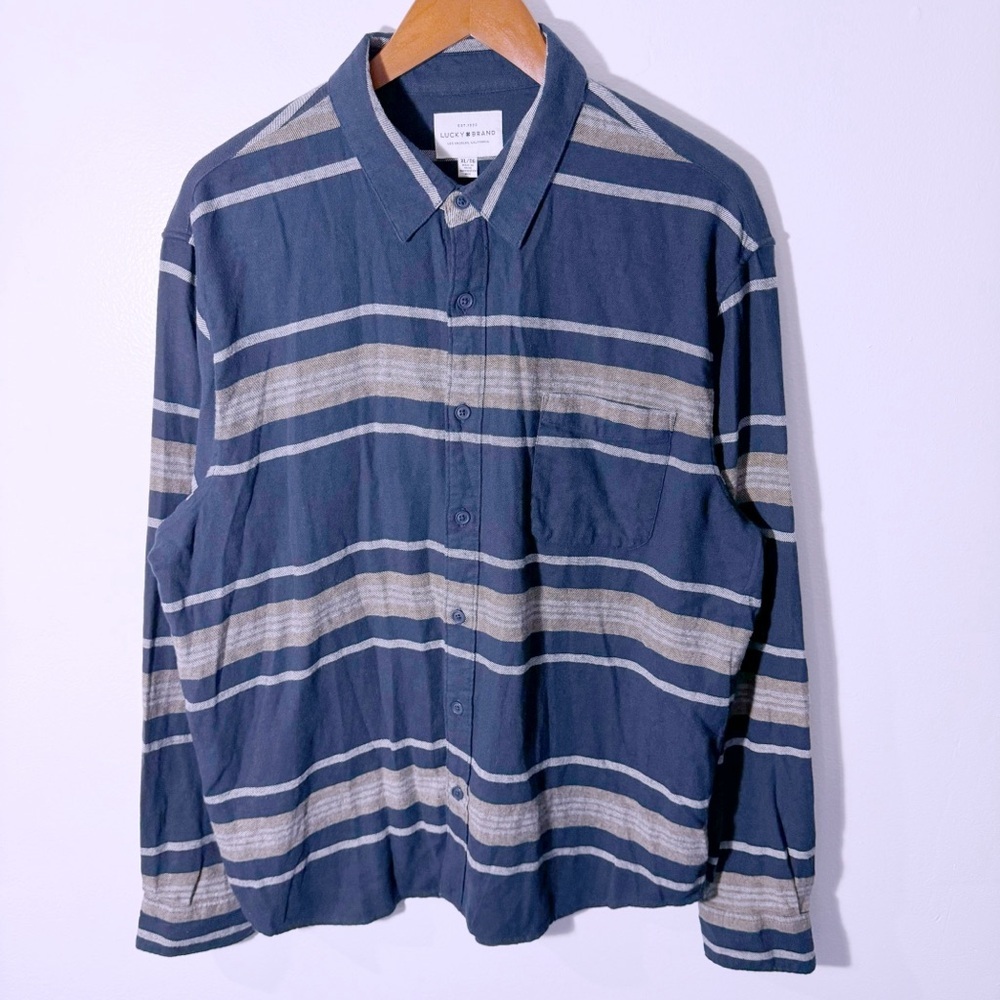 Lucky Brand Cotton Button Down Long Sleeve Shirt Size XL